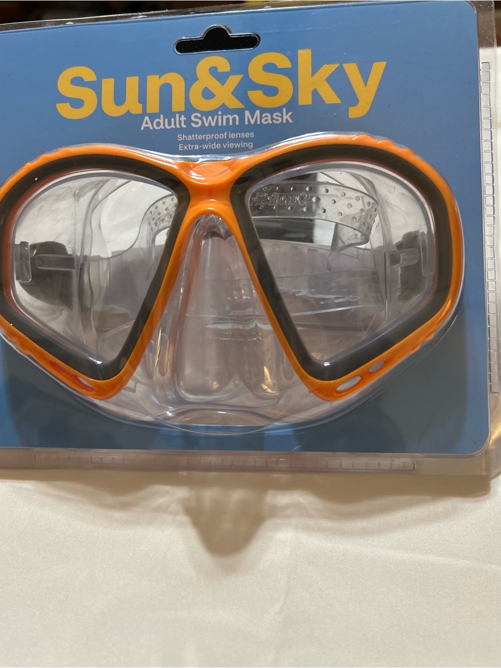 Sun&Sky Adult Swim Mask in Orange — Wide-View Snorkel Goggles